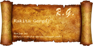 Rakita Gergő névjegykártya